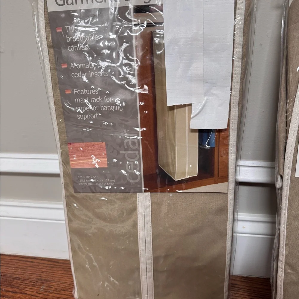2 Tan Garment Storage Bag
